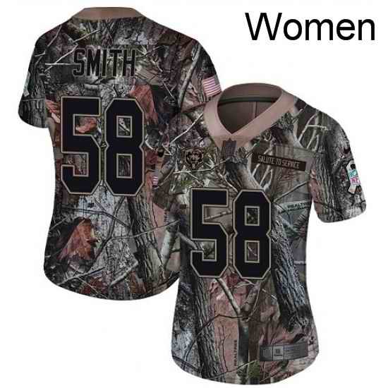 Womens Nike Chicago Bears 58 Roquan Smith Limited Camo Rush Realtree NFL Jersey